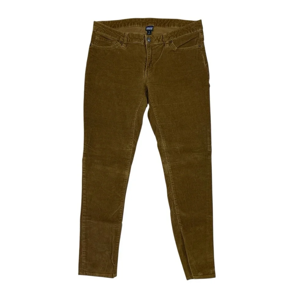 Patagonia Corduroy Bence Brown Pants Women‎ 32 Organic Cotton Fitted Walnut